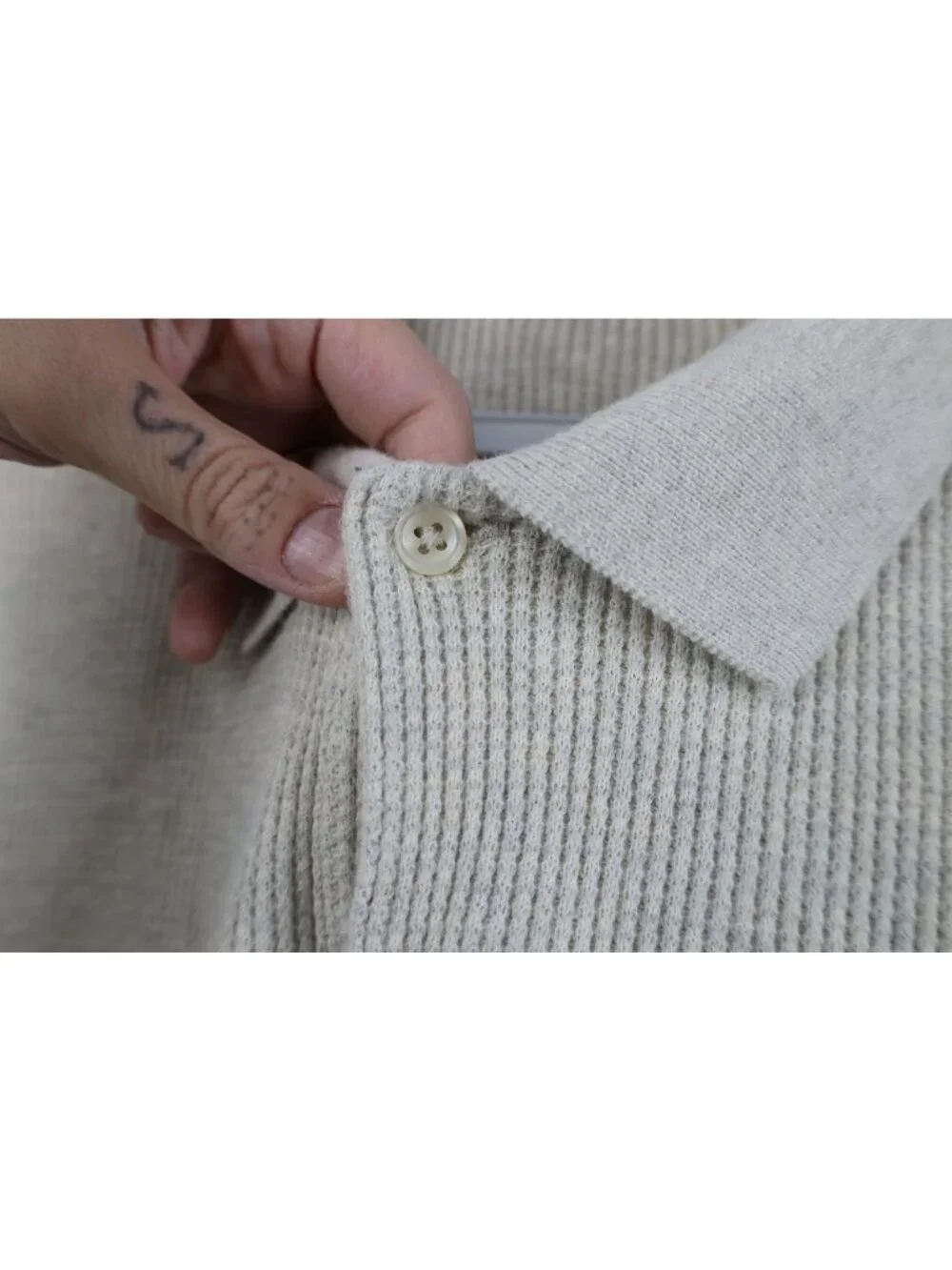 Vintage 90s Ralph Lauren Mens Large Color Block Thermal Knit Long Sleeve Polo